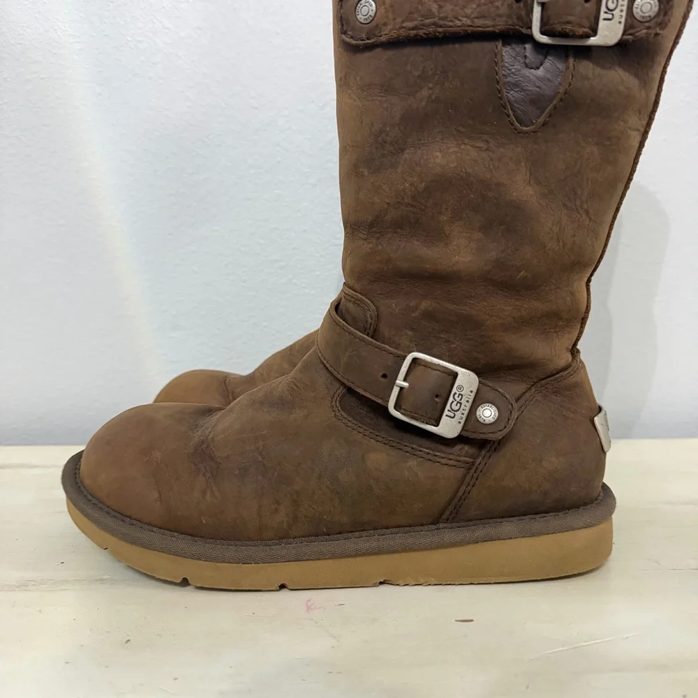 Ugg Brown Leather Kensington Winter Boots
